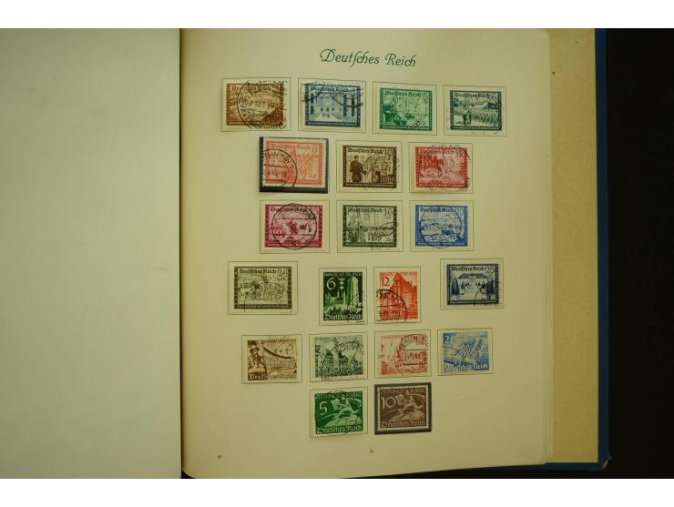 1872/1945, gestempelte Sammlung mit u.a. Mi.-Nr. 66II, 177, 178, 179, 181, 438-39 auf Karte, 496-98, D60Y, D65, D82-88, D95Y 