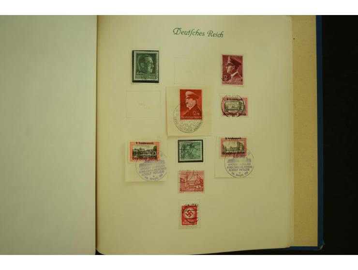 1872/1945, gestempelte Sammlung mit u.a. Mi.-Nr. 66II, 177, 178, 179, 181, 438-39 auf Karte, 496-98, D60Y, D65, D82-88, D95Y 