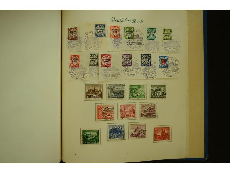 1872/1945, gestempelte Sammlung mit u.a. Mi.-Nr. 66II, 177, 178, 179, 181, 438-39 auf Karte, 496-98, D60Y, D65, D82-88, D95Y 
