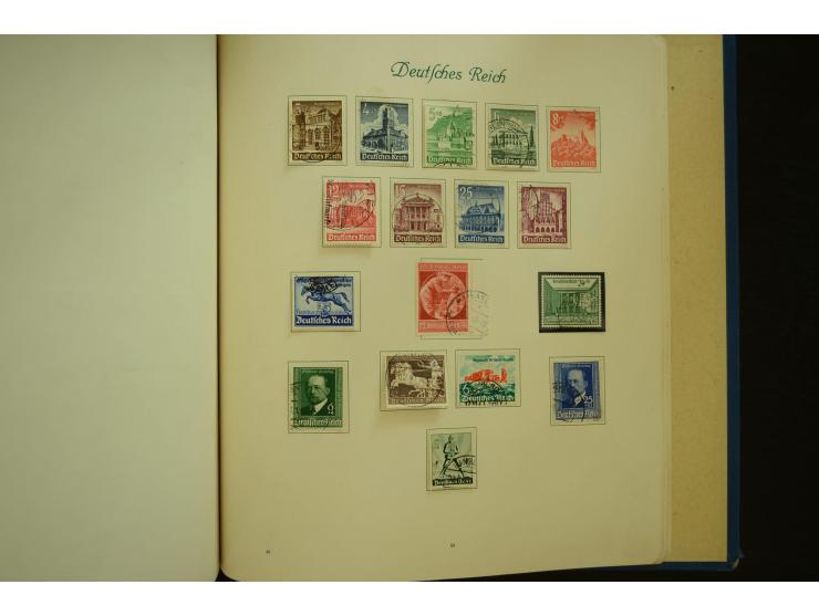 1872/1945, gestempelte Sammlung mit u.a. Mi.-Nr. 66II, 177, 178, 179, 181, 438-39 auf Karte, 496-98, D60Y, D65, D82-88, D95Y 