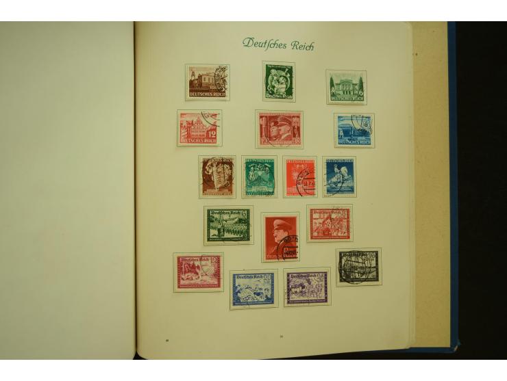 1872/1945, gestempelte Sammlung mit u.a. Mi.-Nr. 66II, 177, 178, 179, 181, 438-39 auf Karte, 496-98, D60Y, D65, D82-88, D95Y 