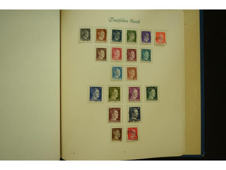 1872/1945, gestempelte Sammlung mit u.a. Mi.-Nr. 66II, 177, 178, 179, 181, 438-39 auf Karte, 496-98, D60Y, D65, D82-88, D95Y 