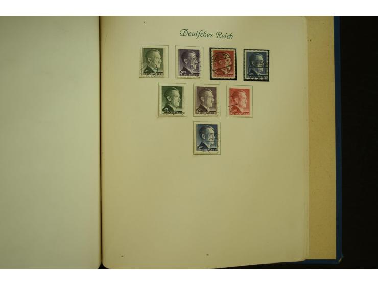1872/1945, gestempelte Sammlung mit u.a. Mi.-Nr. 66II, 177, 178, 179, 181, 438-39 auf Karte, 496-98, D60Y, D65, D82-88, D95Y 