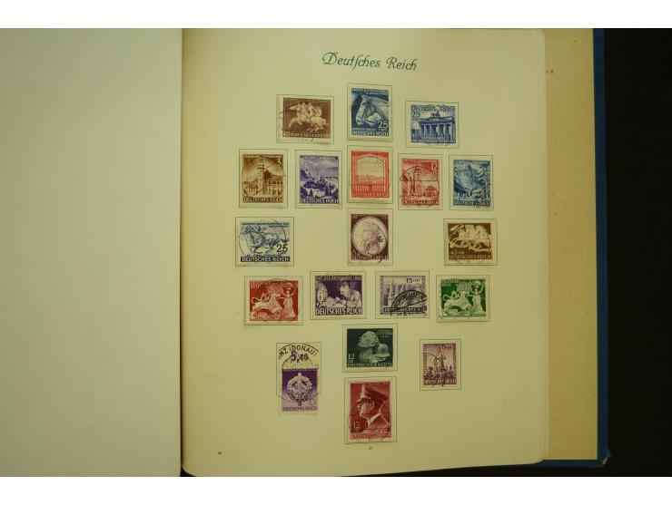 1872/1945, gestempelte Sammlung mit u.a. Mi.-Nr. 66II, 177, 178, 179, 181, 438-39 auf Karte, 496-98, D60Y, D65, D82-88, D95Y 