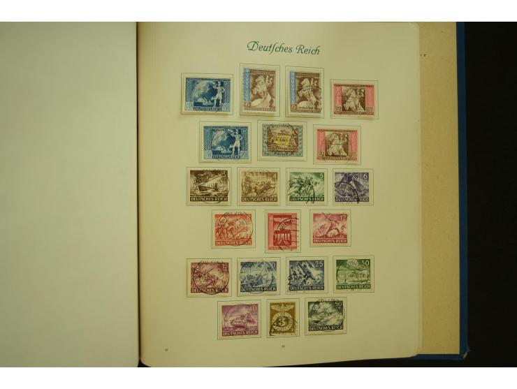 1872/1945, gestempelte Sammlung mit u.a. Mi.-Nr. 66II, 177, 178, 179, 181, 438-39 auf Karte, 496-98, D60Y, D65, D82-88, D95Y 