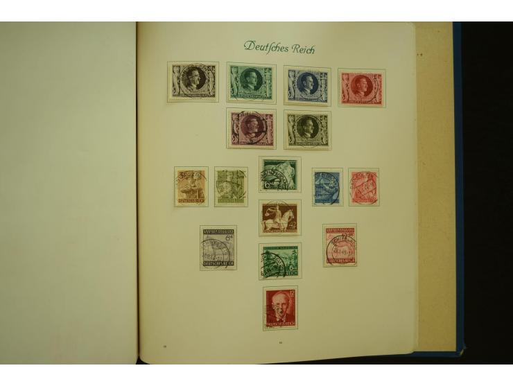 1872/1945, gestempelte Sammlung mit u.a. Mi.-Nr. 66II, 177, 178, 179, 181, 438-39 auf Karte, 496-98, D60Y, D65, D82-88, D95Y 