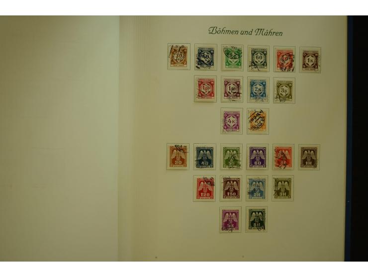 1872/1945, gestempelte Sammlung mit u.a. Mi.-Nr. 66II, 177, 178, 179, 181, 438-39 auf Karte, 496-98, D60Y, D65, D82-88, D95Y 