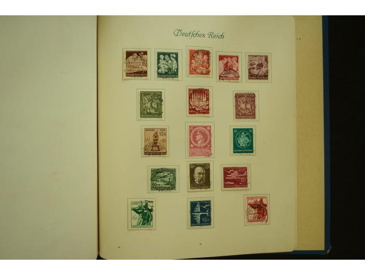 1872/1945, gestempelte Sammlung mit u.a. Mi.-Nr. 66II, 177, 178, 179, 181, 438-39 auf Karte, 496-98, D60Y, D65, D82-88, D95Y 