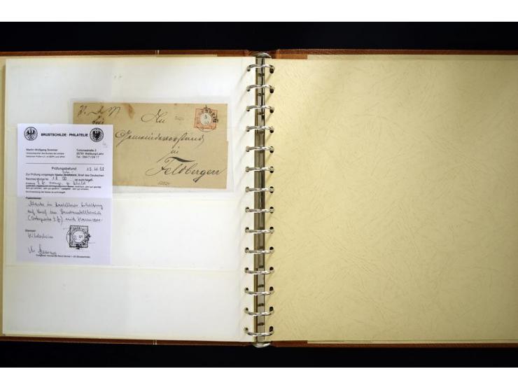 1872/75, Nachverwendete Hannoverstempel: Sammlung mit 50 Einzelmarken/Briefstücken und 4 Belegen, meist verschiedene auf Brus