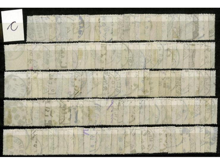 1875, Ziffer im Oval 2M., hunderte von gestempelten Werte, alle sign. BPP, leicht unterschiedliche Erhaltung (Mi.-Nr. 37a-d, 