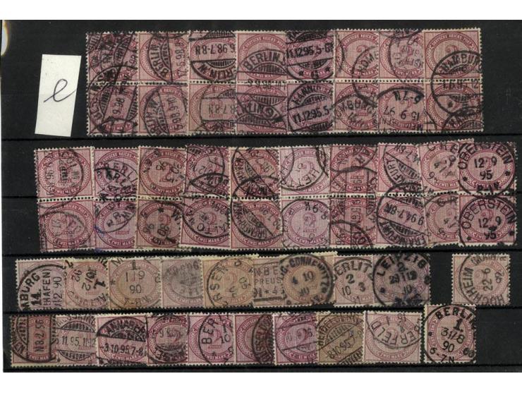 1875, Ziffer im Oval 2M, mehere 100 Werte, meist gute Erhaltung