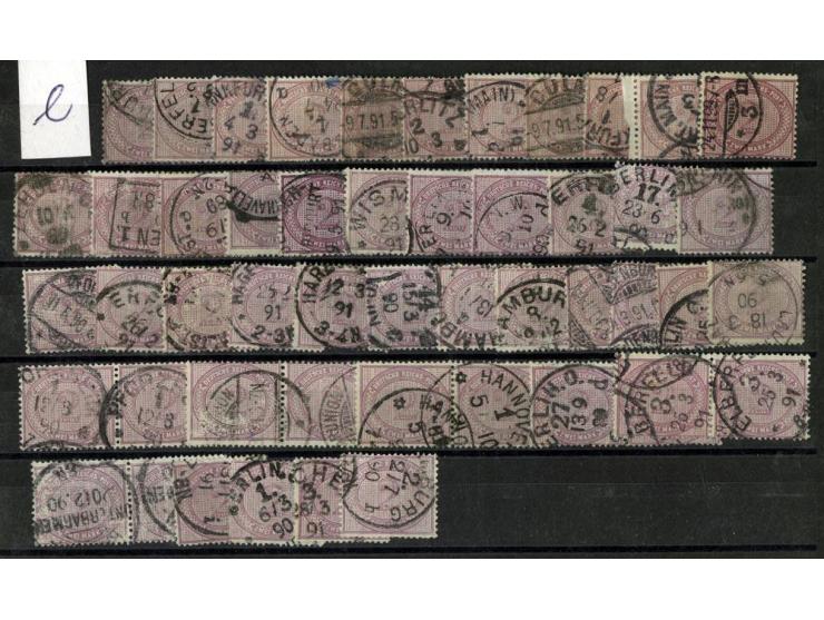 1875, Ziffer im Oval 2M, mehere 100 Werte, meist gute Erhaltung