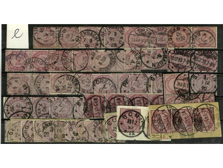 1875, Ziffer im Oval 2M, mehere 100 Werte, meist gute Erhaltung