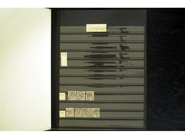 1889/99, umfangreicher Posten mit geschätzt mehr als 3500 Marken aus dem Bestand eines der Pioniere der Krone/Adler Forschung