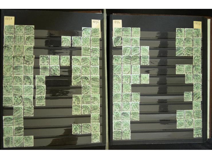 1889/99, umfangreicher Posten mit geschätzt mehr als 3500 Marken aus dem Bestand eines der Pioniere der Krone/Adler Forschung