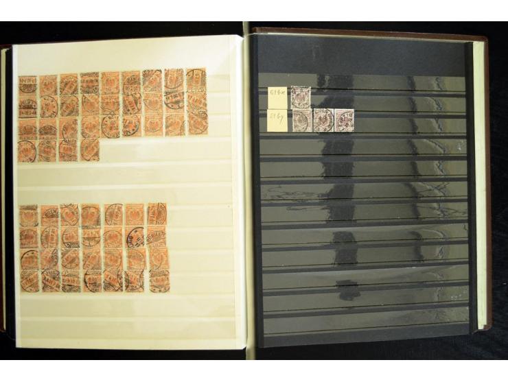 1889/99, umfangreicher Posten mit geschätzt mehr als 3500 Marken aus dem Bestand eines der Pioniere der Krone/Adler Forschung