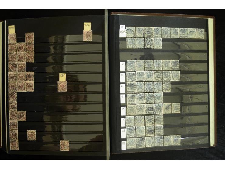 1889/99, umfangreicher Posten mit geschätzt mehr als 3500 Marken aus dem Bestand eines der Pioniere der Krone/Adler Forschung