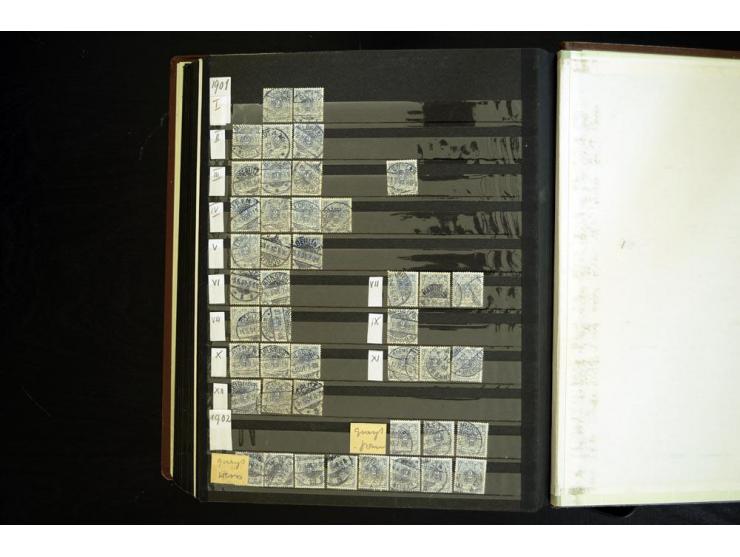 1889/99, umfangreicher Posten mit geschätzt mehr als 3500 Marken aus dem Bestand eines der Pioniere der Krone/Adler Forschung