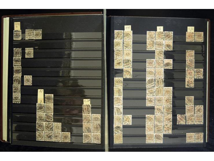1889/99, umfangreicher Posten mit geschätzt mehr als 3500 Marken aus dem Bestand eines der Pioniere der Krone/Adler Forschung