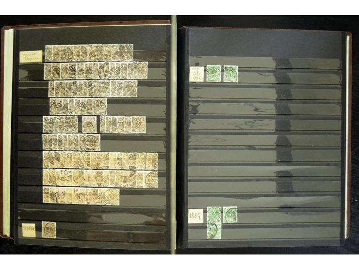 1889/99, umfangreicher Posten mit geschätzt mehr als 3500 Marken aus dem Bestand eines der Pioniere der Krone/Adler Forschung