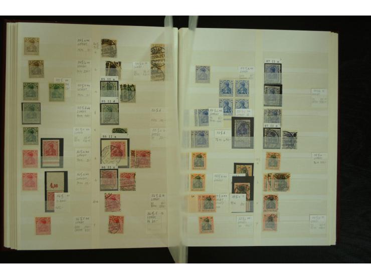 1900/22, Germania, postfrische, ungebrauchte und gestempelte Sammlung mit u.a. Mi.-Nr. 66I gestempelt, 66II postfrisch, 66III