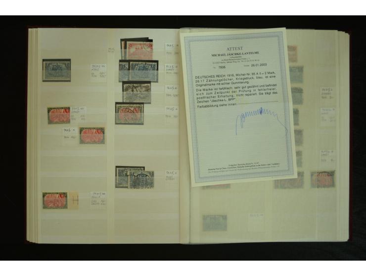 1900/22, Germania, postfrische, ungebrauchte und gestempelte Sammlung mit u.a. Mi.-Nr. 66I gestempelt, 66II postfrisch, 66III
