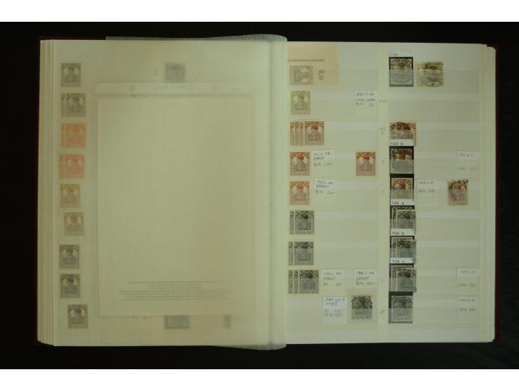 1900/22, Germania, postfrische, ungebrauchte und gestempelte Sammlung mit u.a. Mi.-Nr. 66I gestempelt, 66II postfrisch, 66III