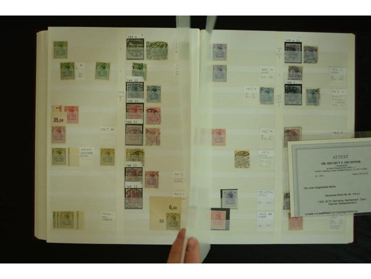 1900/22, Germania, postfrische, ungebrauchte und gestempelte Sammlung mit u.a. Mi.-Nr. 66I gestempelt, 66II postfrisch, 66III