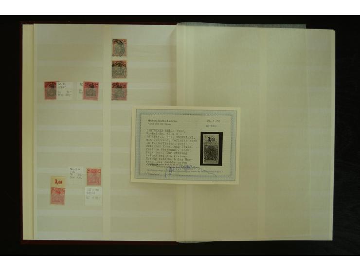 1900/22, Germania, postfrische, ungebrauchte und gestempelte Sammlung mit u.a. Mi.-Nr. 66I gestempelt, 66II postfrisch, 66III