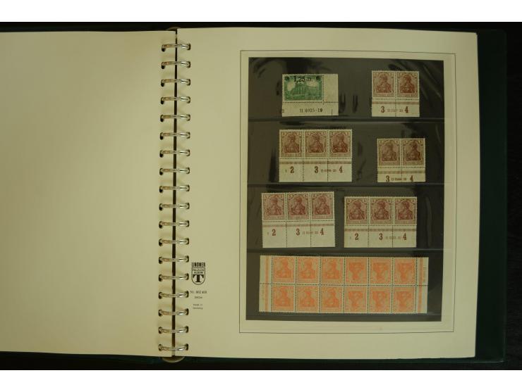 1902/1923, sehr umfangreiche Spezial-Sammlung "Hausauftragsnummern" ab Germania mit einigen hundert Paaren und Einzelwerten i