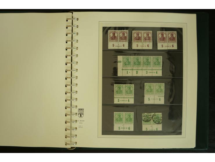 1902/1923, sehr umfangreiche Spezial-Sammlung "Hausauftragsnummern" ab Germania mit einigen hundert Paaren und Einzelwerten i
