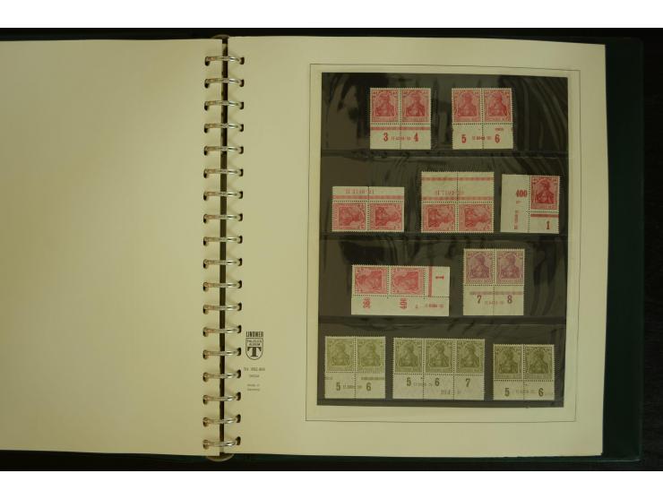 1902/1923, sehr umfangreiche Spezial-Sammlung "Hausauftragsnummern" ab Germania mit einigen hundert Paaren und Einzelwerten i