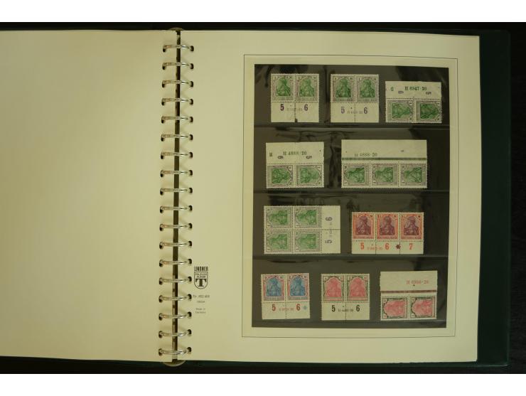 1902/1923, sehr umfangreiche Spezial-Sammlung "Hausauftragsnummern" ab Germania mit einigen hundert Paaren und Einzelwerten i