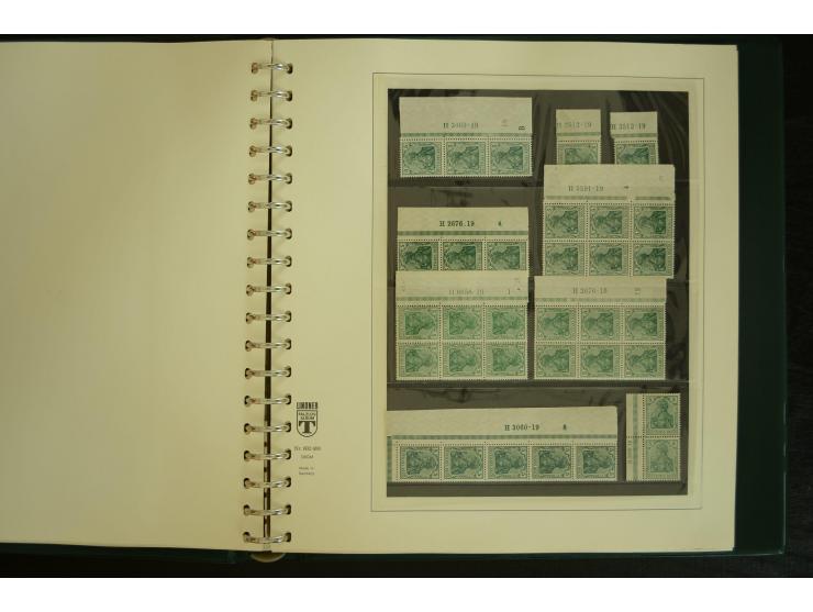 1902/1923, sehr umfangreiche Spezial-Sammlung "Hausauftragsnummern" ab Germania mit einigen hundert Paaren und Einzelwerten i