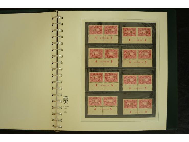 1902/1923, sehr umfangreiche Spezial-Sammlung "Hausauftragsnummern" ab Germania mit einigen hundert Paaren und Einzelwerten i