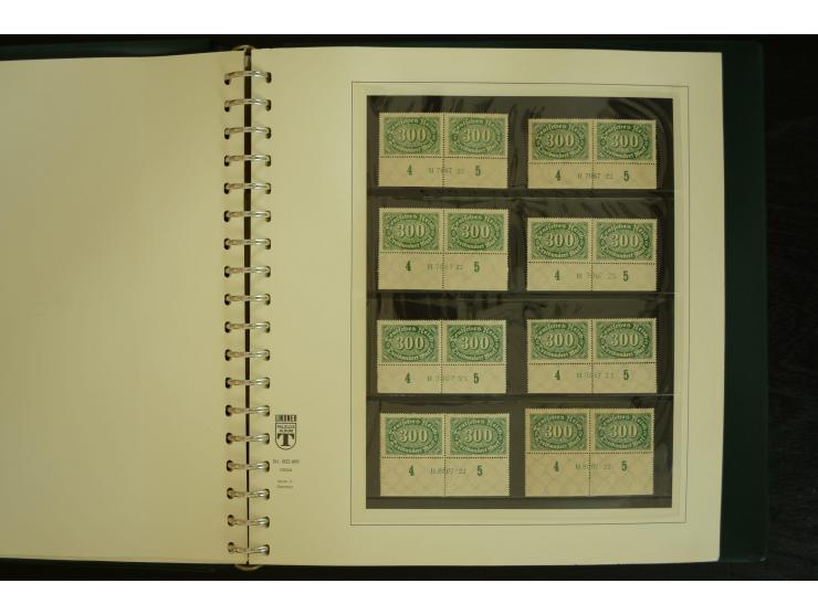 1902/1923, sehr umfangreiche Spezial-Sammlung "Hausauftragsnummern" ab Germania mit einigen hundert Paaren und Einzelwerten i