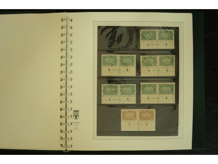 1902/1923, sehr umfangreiche Spezial-Sammlung "Hausauftragsnummern" ab Germania mit einigen hundert Paaren und Einzelwerten i