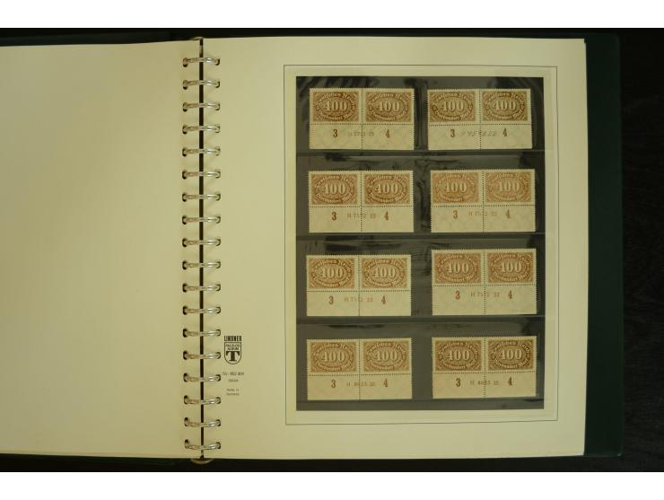 1902/1923, sehr umfangreiche Spezial-Sammlung "Hausauftragsnummern" ab Germania mit einigen hundert Paaren und Einzelwerten i