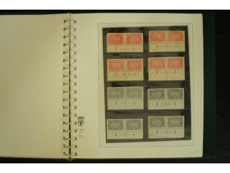 1902/1923, sehr umfangreiche Spezial-Sammlung "Hausauftragsnummern" ab Germania mit einigen hundert Paaren und Einzelwerten i