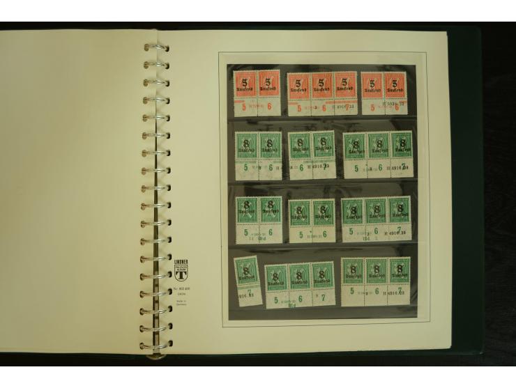 1902/1923, sehr umfangreiche Spezial-Sammlung "Hausauftragsnummern" ab Germania mit einigen hundert Paaren und Einzelwerten i