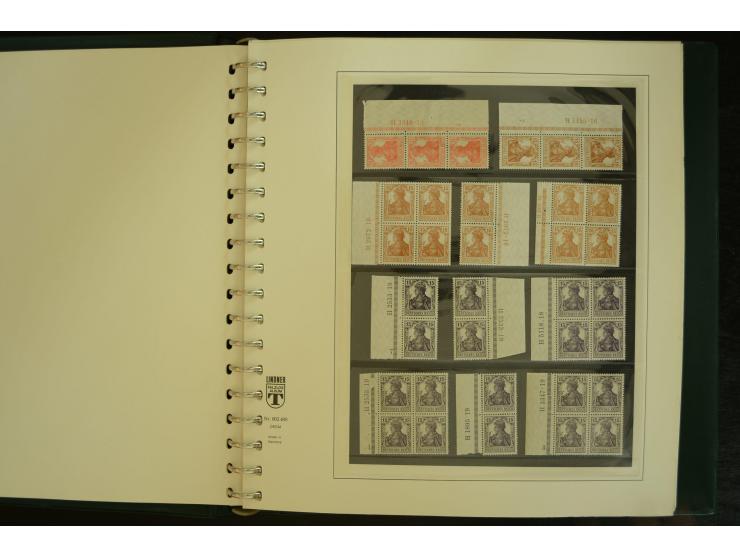 1902/1923, sehr umfangreiche Spezial-Sammlung "Hausauftragsnummern" ab Germania mit einigen hundert Paaren und Einzelwerten i