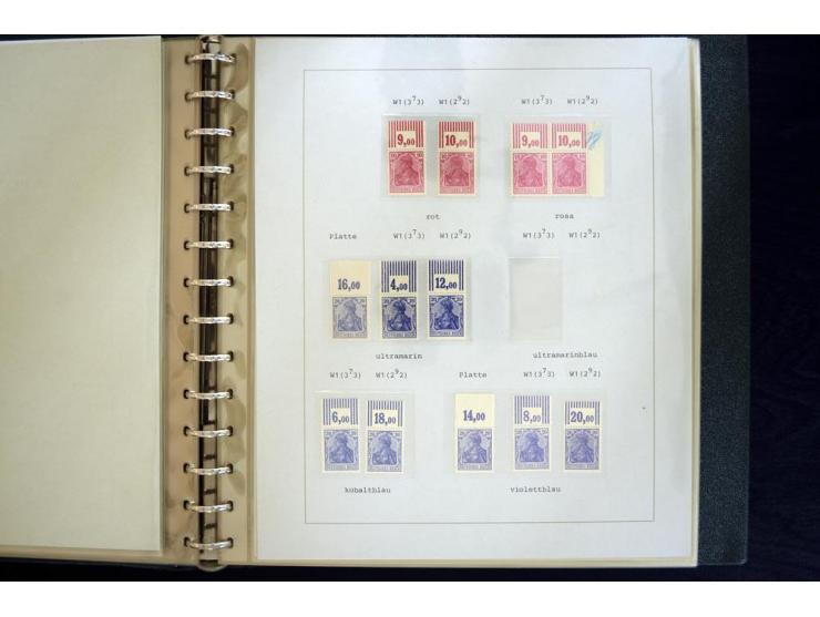1905/1923, am Anfang meist ungebrauchte und postfrische Sammlung "Oberränder" auf Albenblättern mit Beschriftung, dabei u.a. 