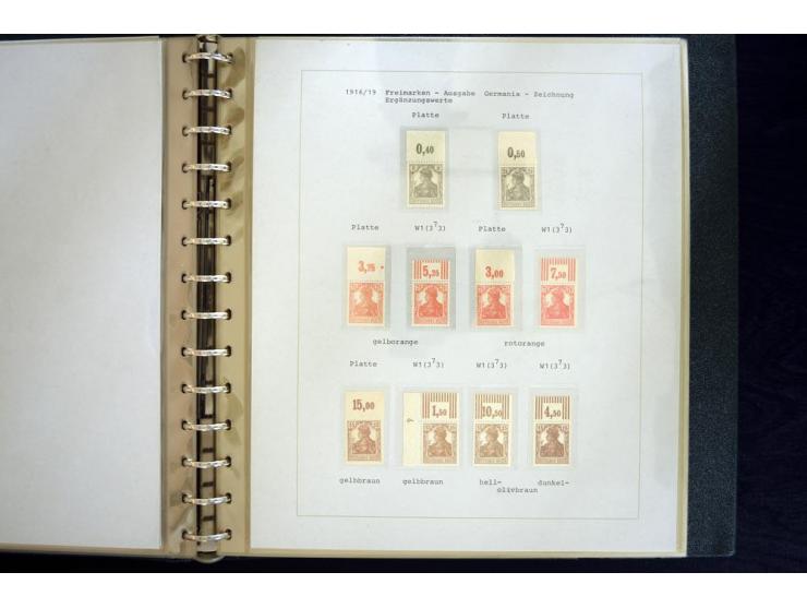 1905/1923, am Anfang meist ungebrauchte und postfrische Sammlung "Oberränder" auf Albenblättern mit Beschriftung, dabei u.a. 