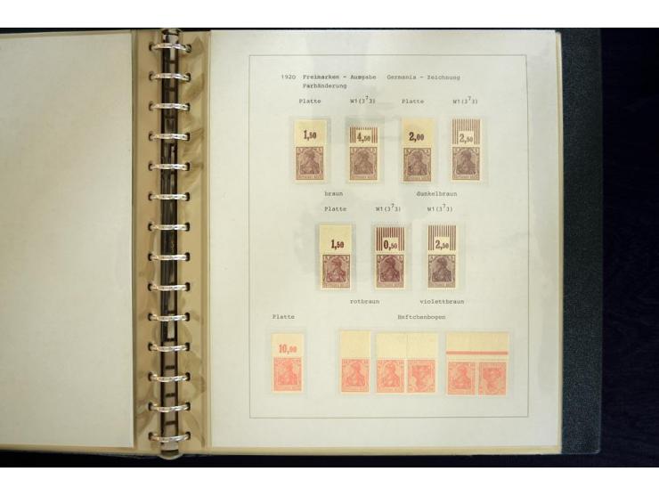 1905/1923, am Anfang meist ungebrauchte und postfrische Sammlung "Oberränder" auf Albenblättern mit Beschriftung, dabei u.a. 
