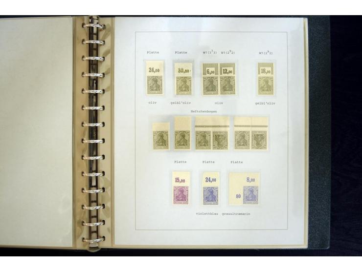 1905/1923, am Anfang meist ungebrauchte und postfrische Sammlung "Oberränder" auf Albenblättern mit Beschriftung, dabei u.a. 