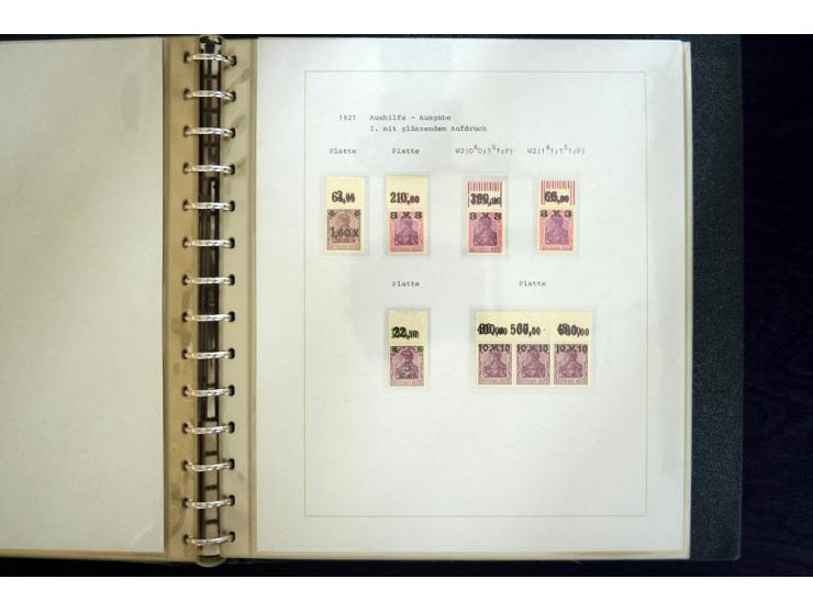1905/1923, am Anfang meist ungebrauchte und postfrische Sammlung "Oberränder" auf Albenblättern mit Beschriftung, dabei u.a. 
