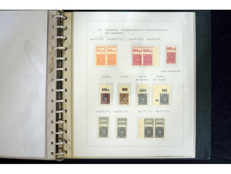 1905/1923, am Anfang meist ungebrauchte und postfrische Sammlung "Oberränder" auf Albenblättern mit Beschriftung, dabei u.a. 