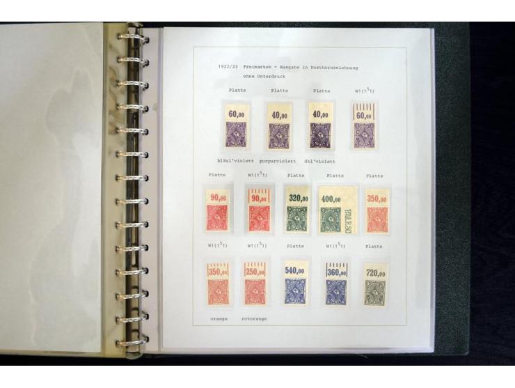 1905/1923, am Anfang meist ungebrauchte und postfrische Sammlung "Oberränder" auf Albenblättern mit Beschriftung, dabei u.a. 