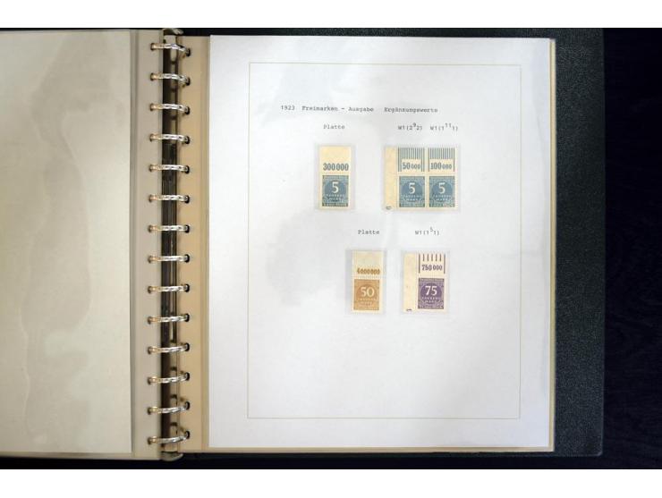 1905/1923, am Anfang meist ungebrauchte und postfrische Sammlung "Oberränder" auf Albenblättern mit Beschriftung, dabei u.a. 
