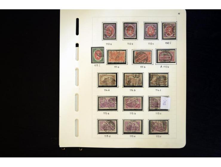 1916/23, interessante gestempelte Spezialsammlung nach Farben und Typen gesammelt, dabei viele bessere Werte dabei Mi.-Nr. 11